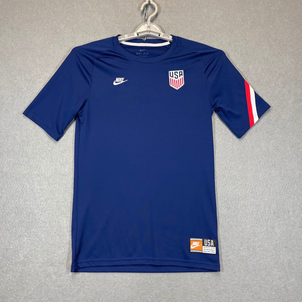 Team USA Soccer Jersey Mens Small Blue Nike Dri-FIT Training Top Short Sleeve - Picture 3 of 12